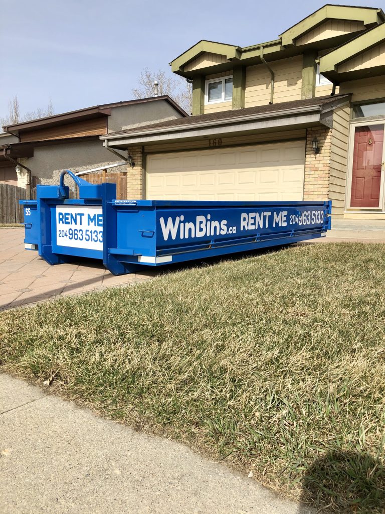 Winnipeg Bin & Dumpster Rentals by WinBins - 4 Yard in Brick Driveway 1